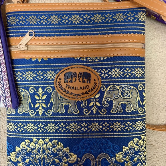 Elephant Print Crossbody Bag Set - Pink, Red, Blue, Purple Handmade In Thailand - Picture 6 of 8